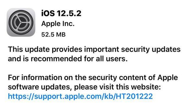 随县苹果手机维修分享iOS12.5.2发布，建议所有老苹果用户安装 